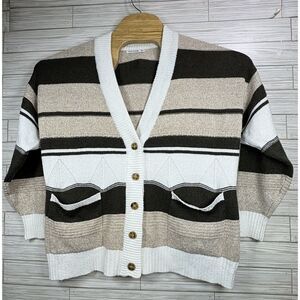 NWT Pink Clover Women's Stitch Fix Exclusive Striped Soft Striped Cardigan Sz LP